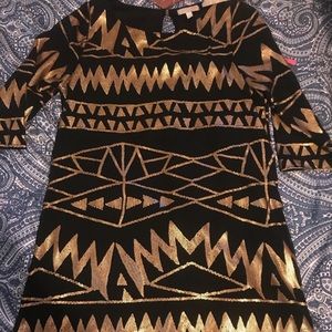 Gianni Bini Black and Gold Cocktail Dress